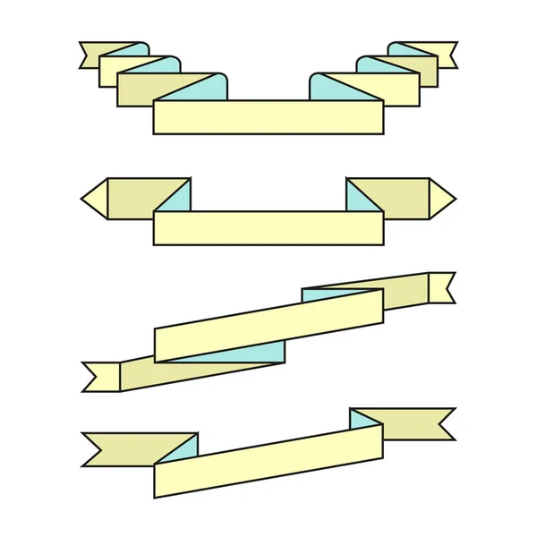 リボンまたはバナーセット ベクトルイラスト — ストックベクタ