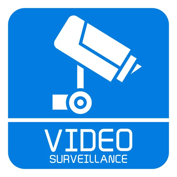 Ilustración Vectorial Videovigilancia Azul — Vector de stock