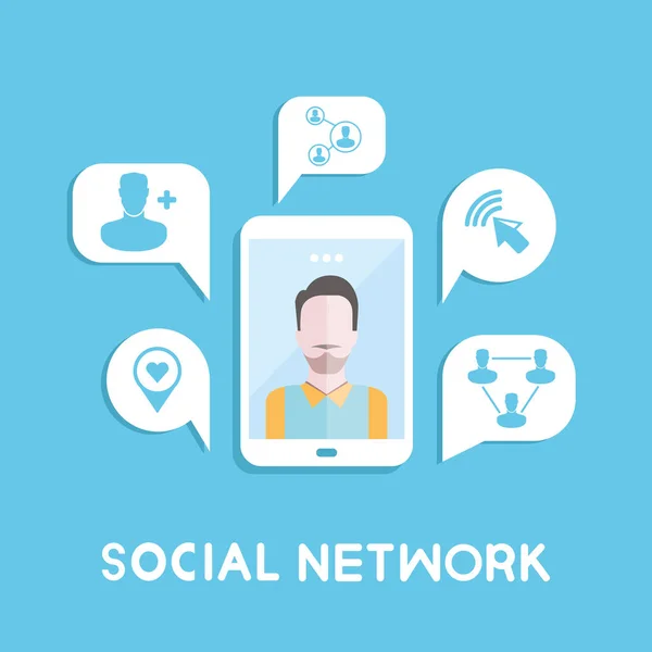 Illustrazione Vettoriale Icona Web Avatar Social Network — Vettoriale Stock