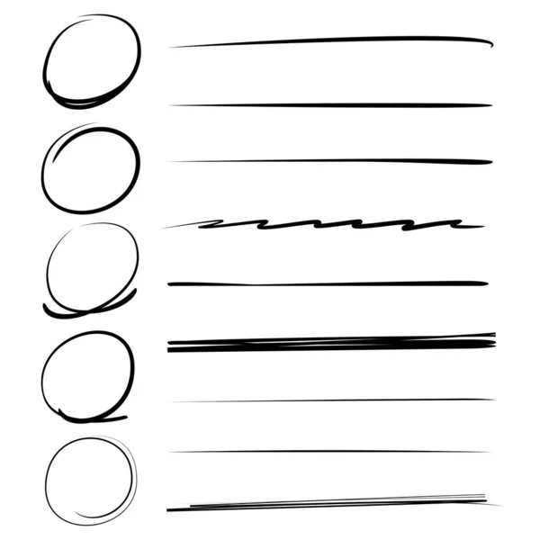 グランジベクトルフレーム 手描きの円枠 ブラシライン — ストックベクタ
