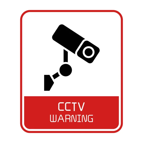 Vector Illustration Cctv Warning Sign — Stock Vector