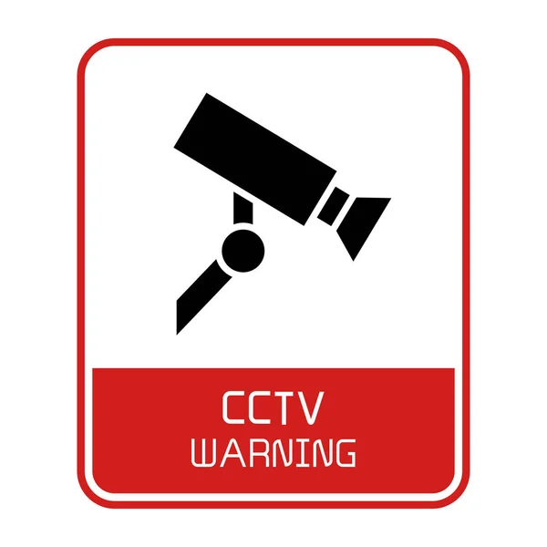 Vector Illustration Cctv Warning Sign — Stock Vector