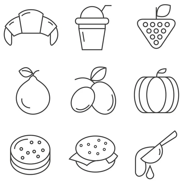 Set Icone Web Limone Illustrazione Vettoriale — Vettoriale Stock