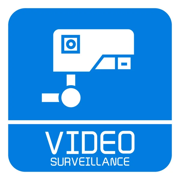 Ilustración Vectorial Videovigilancia Azul — Vector de stock