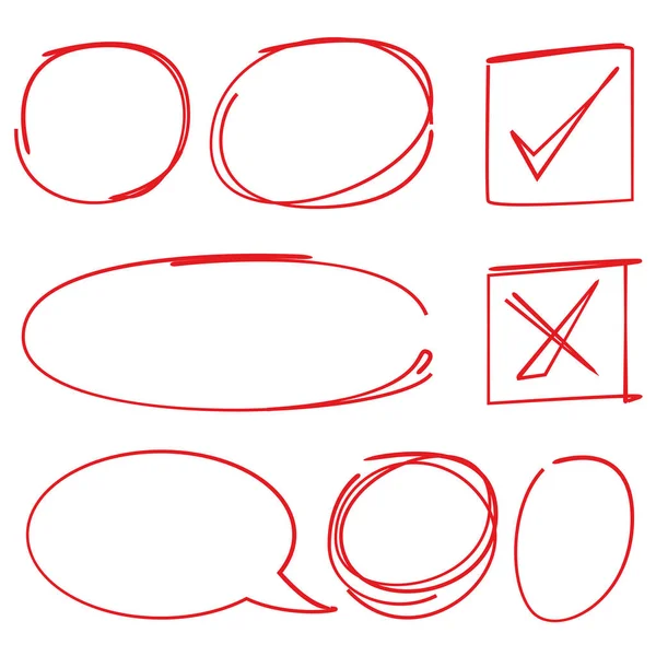 Röda Cirkel Markörer Kryssruta — Stock vektor