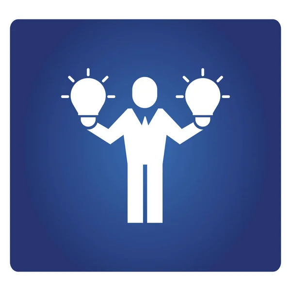 Business Concept Vector Illustration Businessman Light Bulbs — Stock Vector