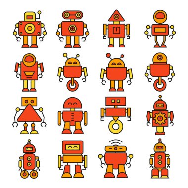 robotların vektör illüstrasyonu