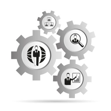 İş konsepti. İş simgelerinin vektör çizimi