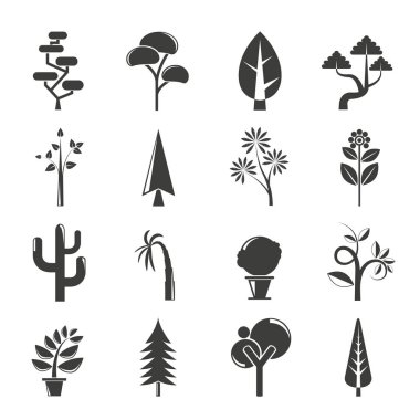 ağaçlar, simgeler vektör Illustration 