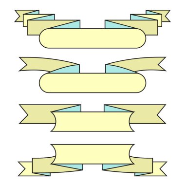 şeritler veya afiş ayarlayın. Vektör Illustration 