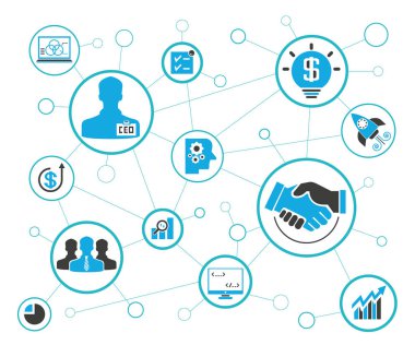 iş çizgisi simgeleri kümesi, vektör çizimi