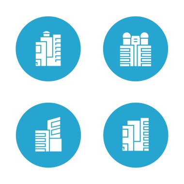 modern binaların vektör Illustration, simgeler