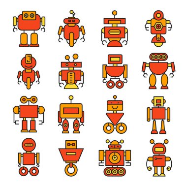 robotların vektör illüstrasyonu