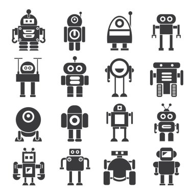 vektör Illustration modern robotlar, simgeler