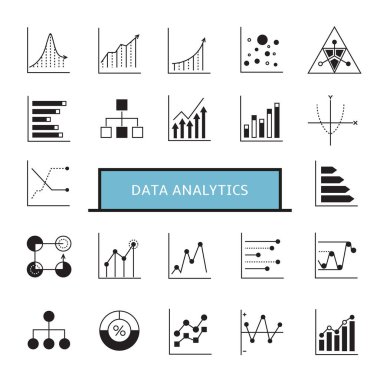 iş kavramı, veri analitiğinin vektör illüstrasyonu 