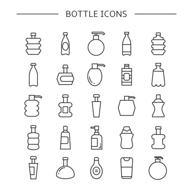 şişe vektör Illustration, simgeler ayarlamak