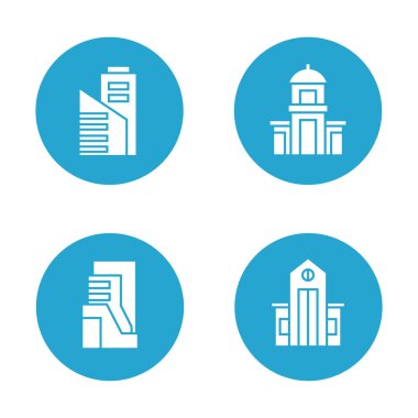 modern binaların vektör Illustration, simgeler