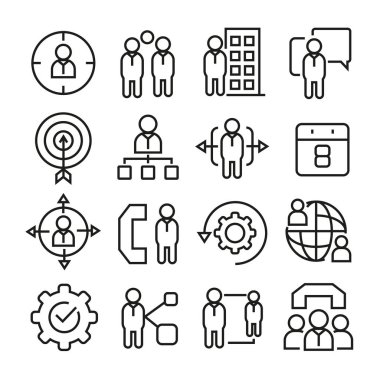 iş çizgisi simgeleri kümesi, vektör çizimi