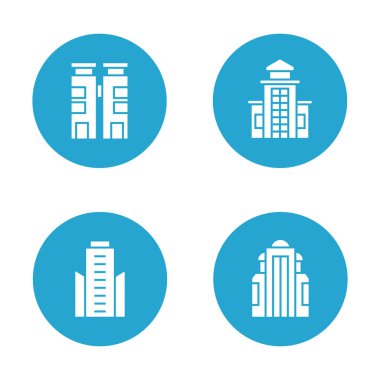 modern binaların vektör Illustration, simgeler