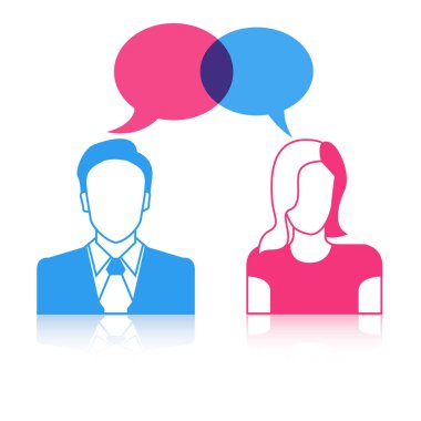 adam ve kadın sohbet vektör Illustration