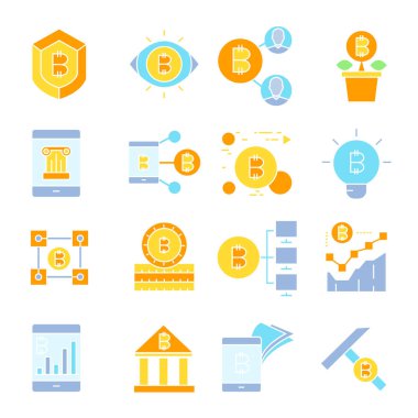 cryptocurrency simgelerinin vektör çizimi