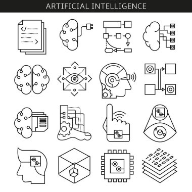 iş kavramı, yapay zeka vektör illüstrasyon 