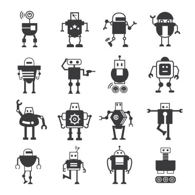 vektör Illustration modern robotlar, simgeler