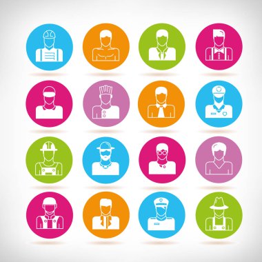 avatar seti, vektör illüstrasyon 