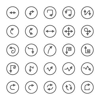 ok simgelerinin vektör illüstrasyonu