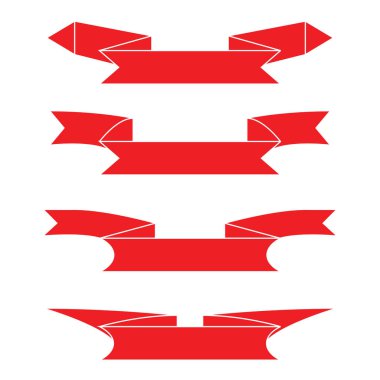 şeritler veya afiş ayarlayın. Vektör Illustration 