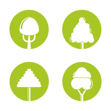 ağaçlar, simgeler vektör Illustration 