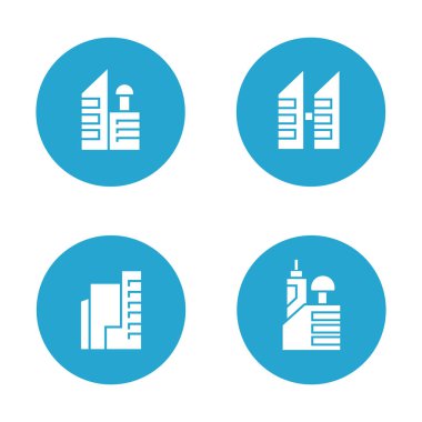 modern binaların vektör Illustration, simgeler