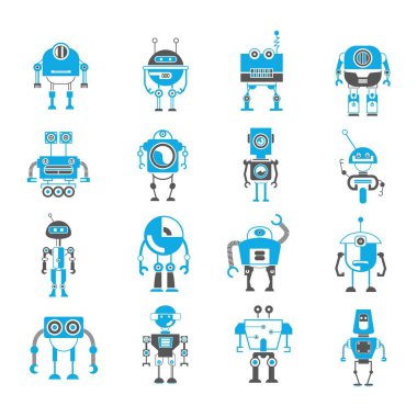vektör Illustration modern robotlar, simgeler