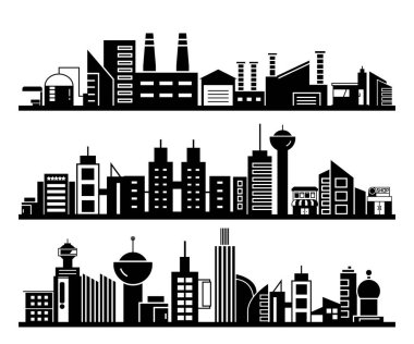 Cityscape binalar vektör Illustration