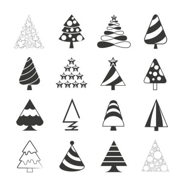 Noel ağaçları vektör Illustration. Kartı 