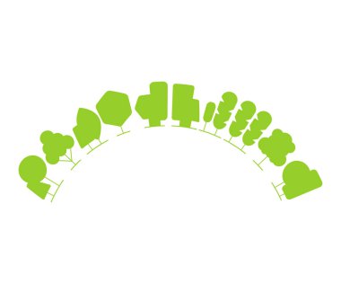 yeşil ağaçların vektör illüstrasyon