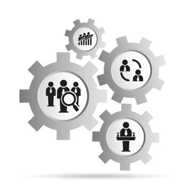 İş konsepti. İş simgelerinin vektör çizimi