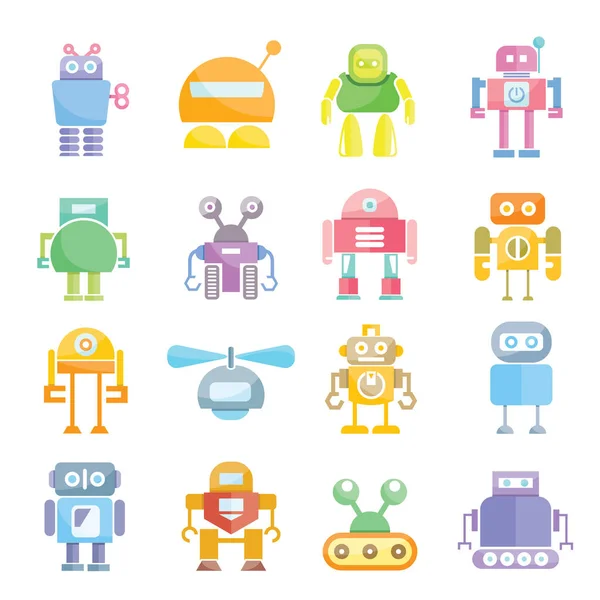 Vector Illustratie Van Moderne Robots Iconen — Stockvector