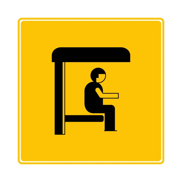 Icono Web Vector Ilustración Estación Autobuses — Vector de stock