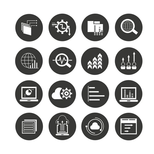 Web Icons Set Vector Illustration — Stock Vector