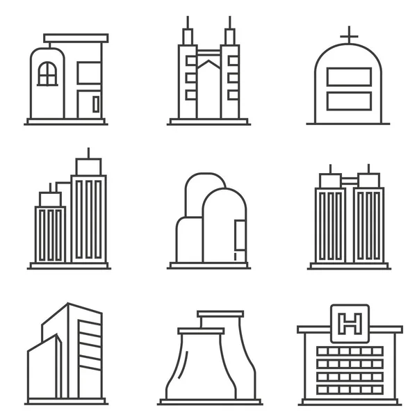 Векторна Ілюстрація Силуетів Сучасних Будівель — стоковий вектор