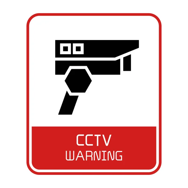 Vector Illustration Cctv Warning Sign — Stock Vector