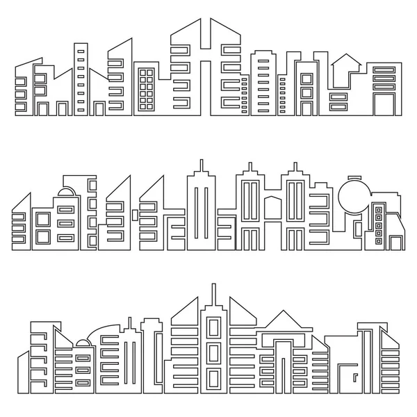 Vector Illustration Cityscape Buildings — Stock Vector