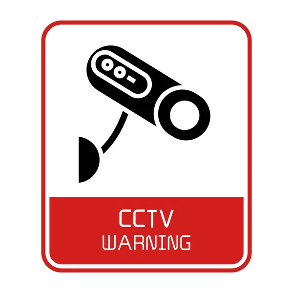 Vektor Illustration Des Cctv Warnzeichens — Stockvektor