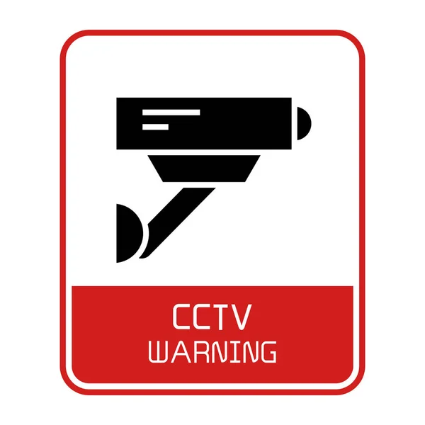 Vektor Illustration Des Cctv Warnzeichens — Stockvektor