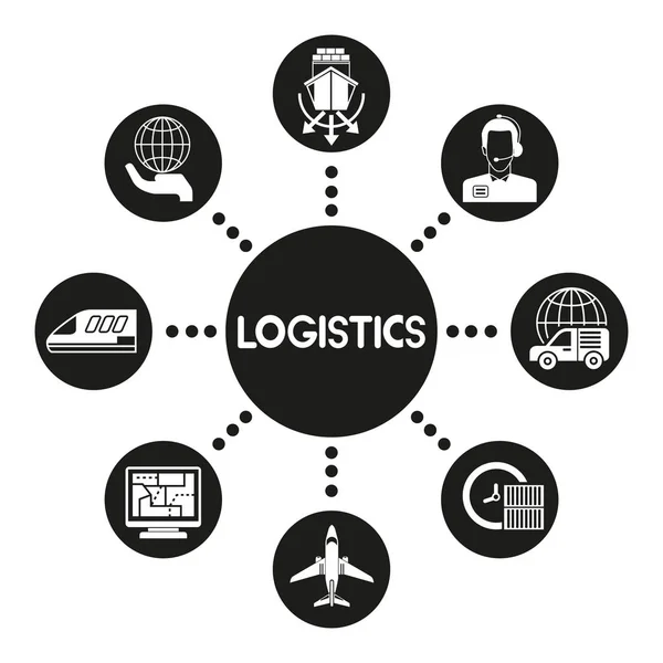 Koncepcja Biznesowa Ilustracja Wektorowa Logistyki — Wektor stockowy