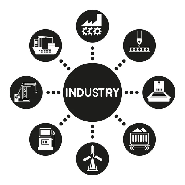 Concepto Empresarial Ilustración Vectorial Industria — Vector de stock