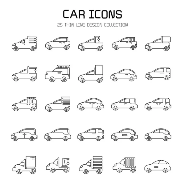 Εικονογράφηση Φορέας Αυτοκινήτων Εικονίδια — Διανυσματικό Αρχείο