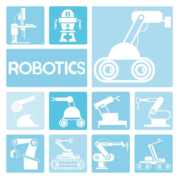 Automatyka Robotyka Ikony Ilustracja Wektorowa — Wektor stockowy