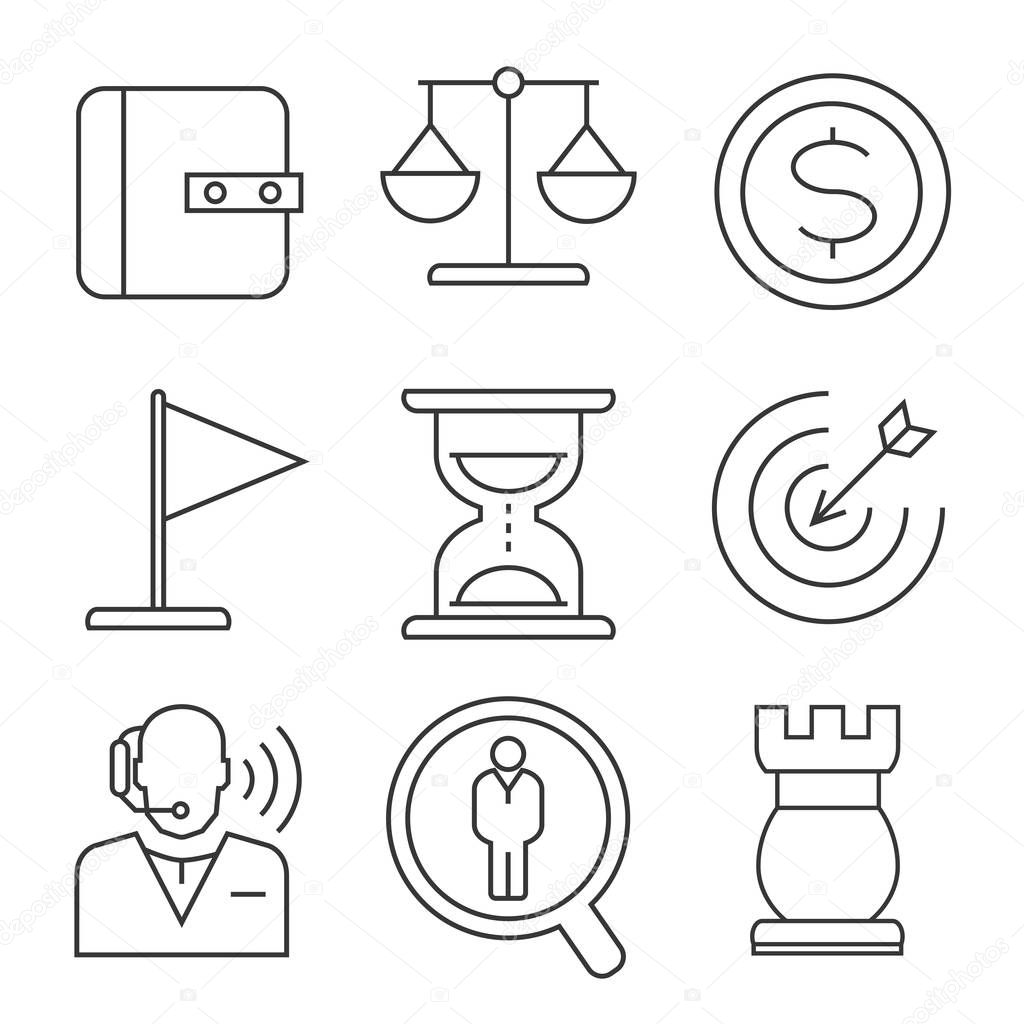 set of  business  icons, vector illustration